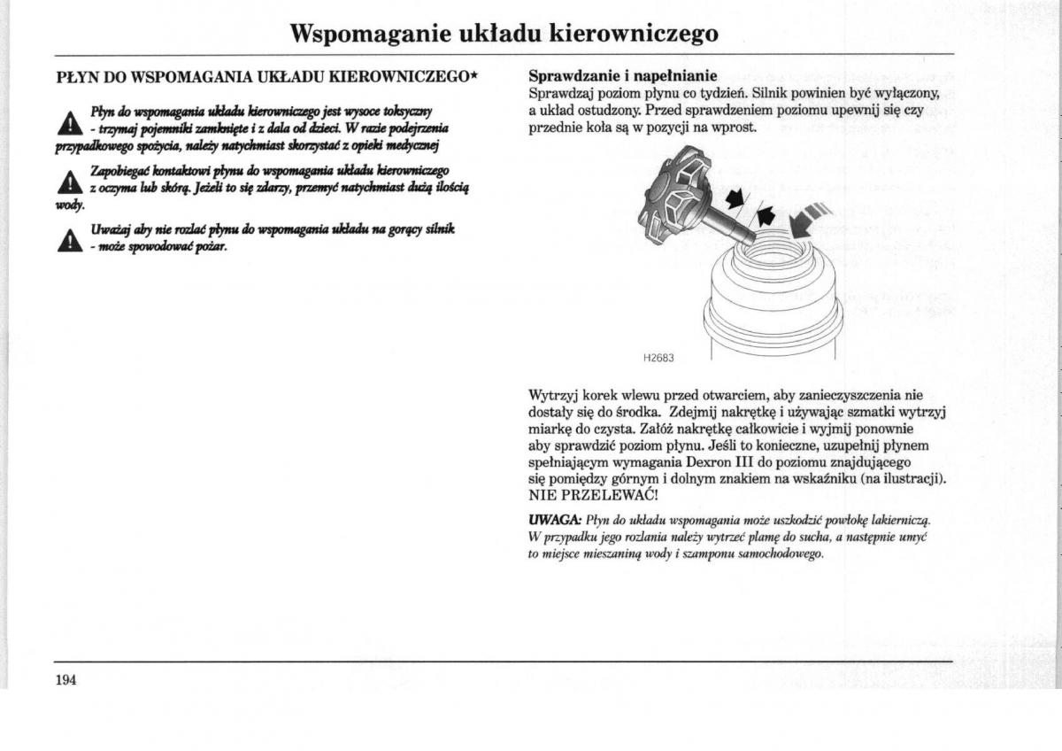 Rover 75 instrukcja obslugi / page 194