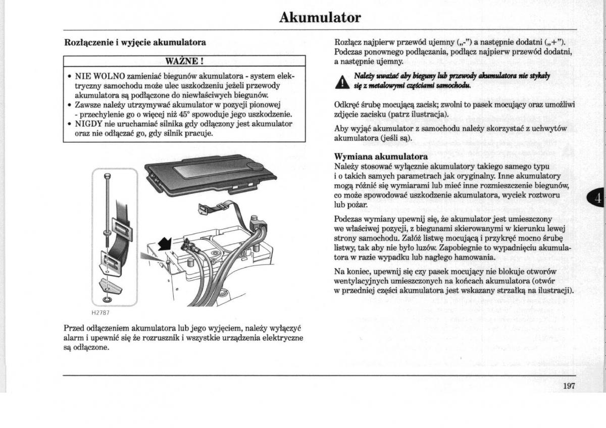 Rover 75 instrukcja obslugi / page 197