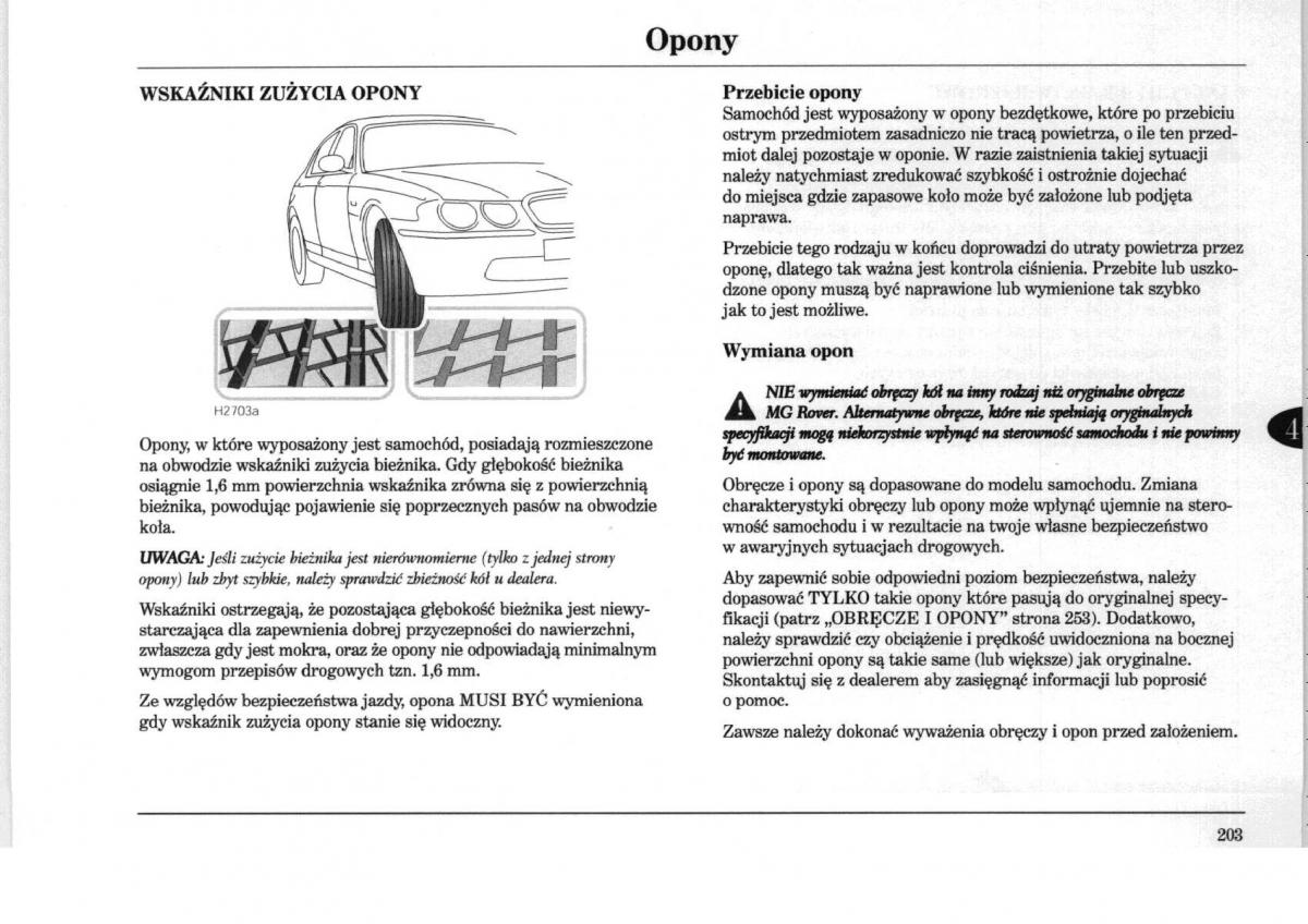 Rover 75 instrukcja obslugi / page 203