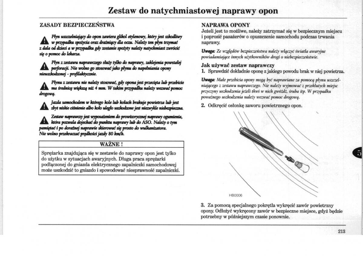 Rover 75 instrukcja obslugi / page 213