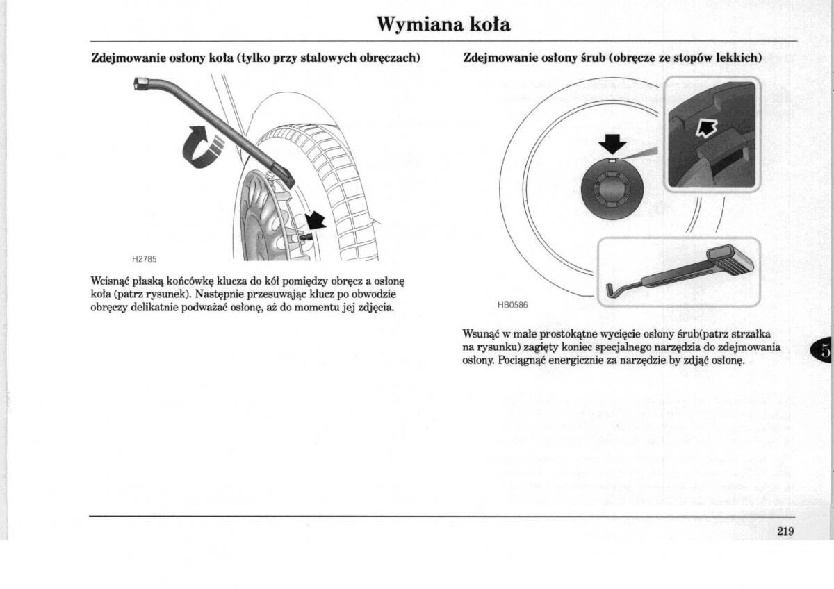 Rover 75 instrukcja obslugi / page 219