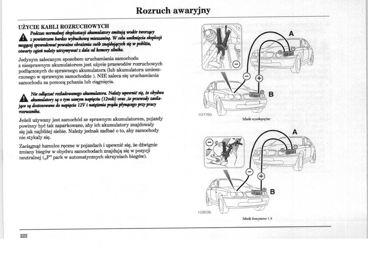 Rover 75 instrukcja obslugi / page 222