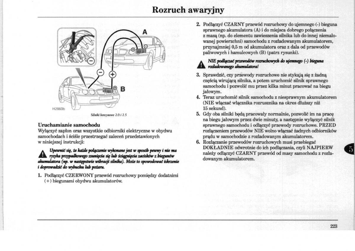 Rover 75 instrukcja obslugi / page 223