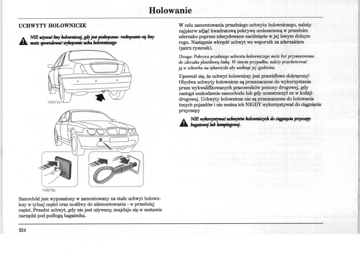 Rover 75 instrukcja obslugi / page 224