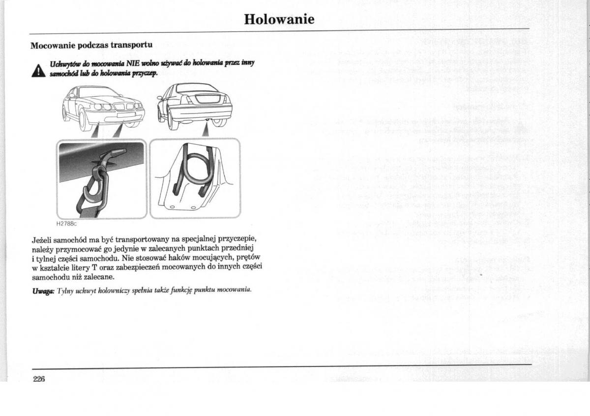 Rover 75 instrukcja obslugi / page 226