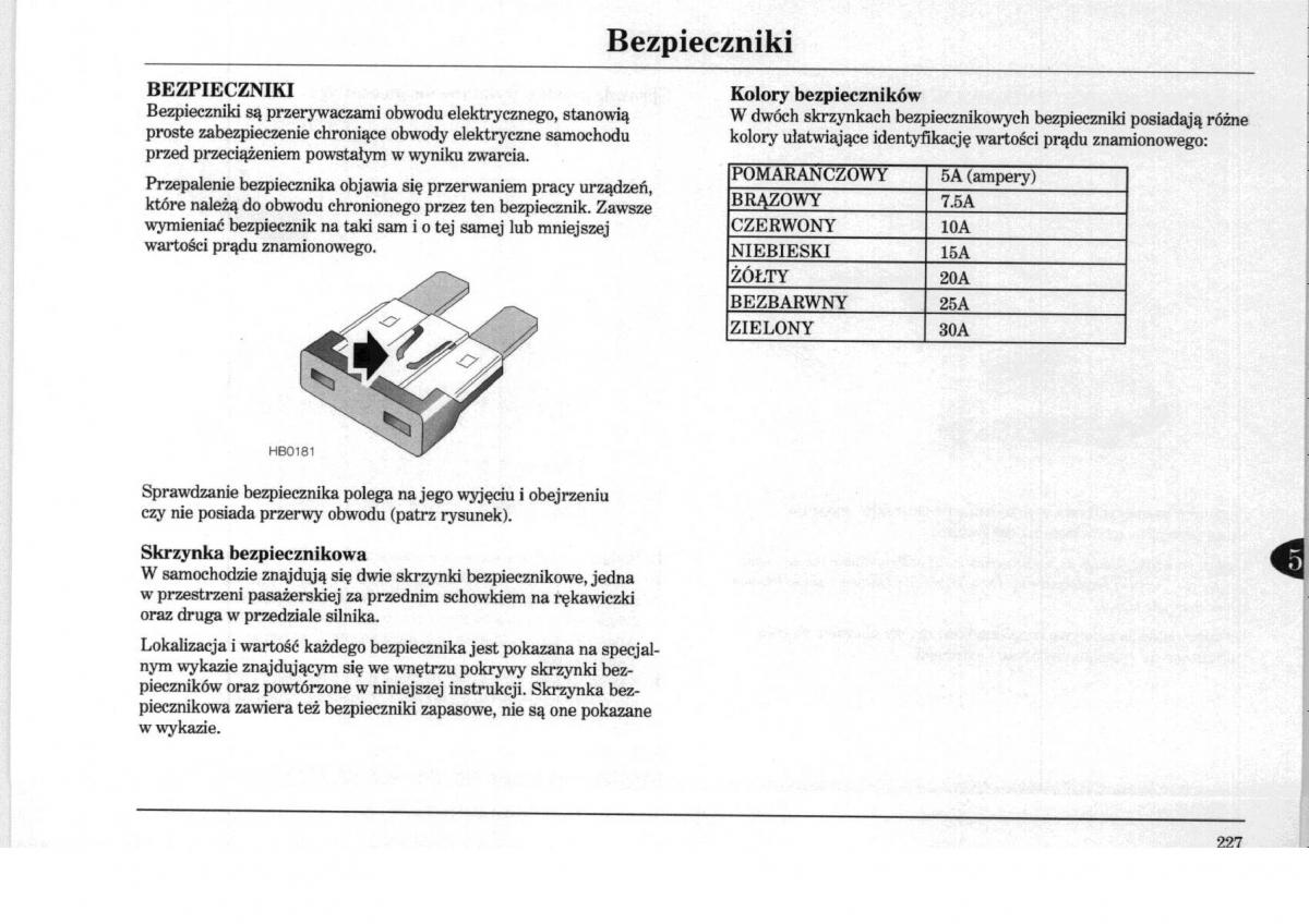 Rover 75 instrukcja obslugi / page 227