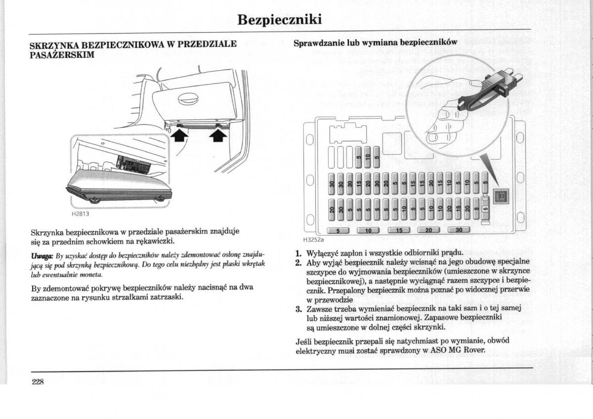 Rover 75 instrukcja obslugi / page 228