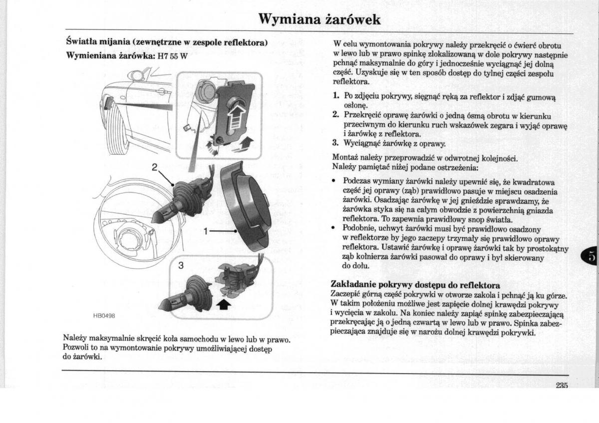 Rover 75 instrukcja obslugi / page 235