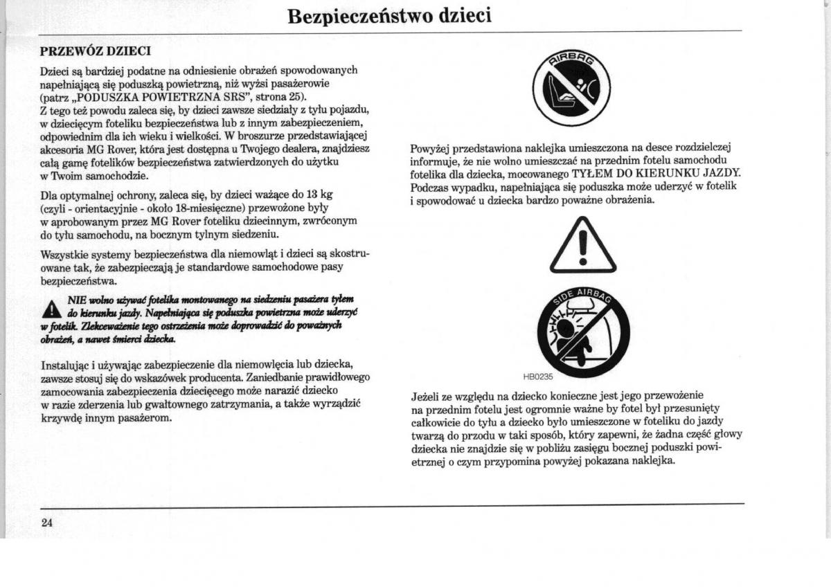 Rover 75 instrukcja obslugi / page 24