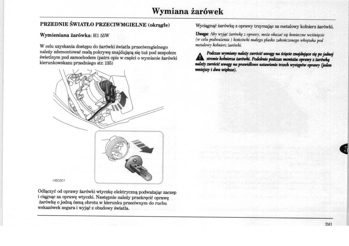 Rover 75 instrukcja obslugi / page 241