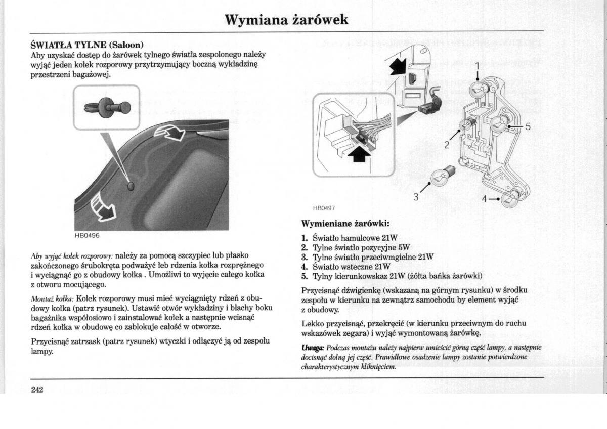 Rover 75 instrukcja obslugi / page 242