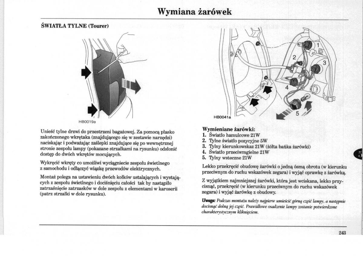 Rover 75 instrukcja obslugi / page 243