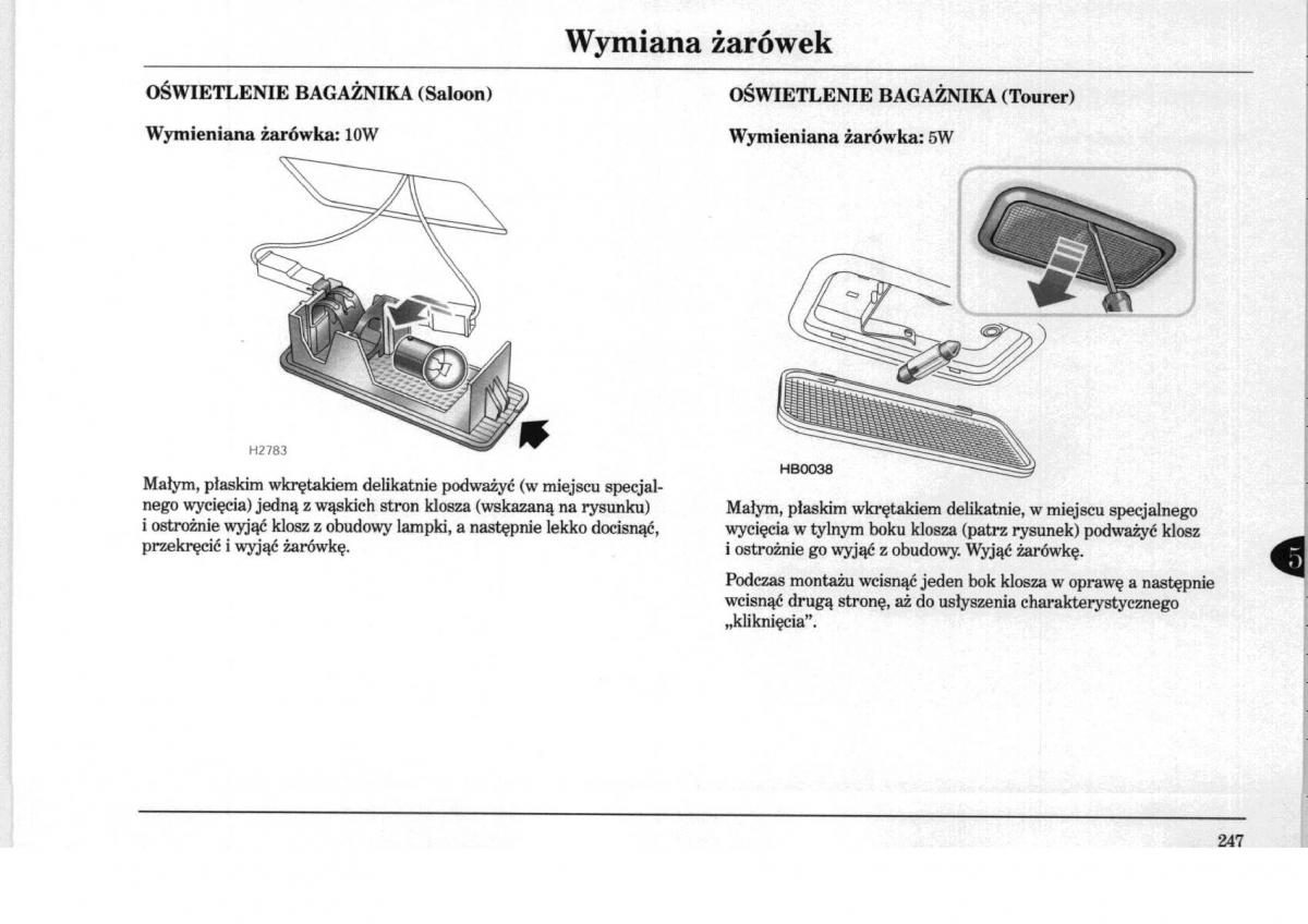 Rover 75 instrukcja obslugi / page 247