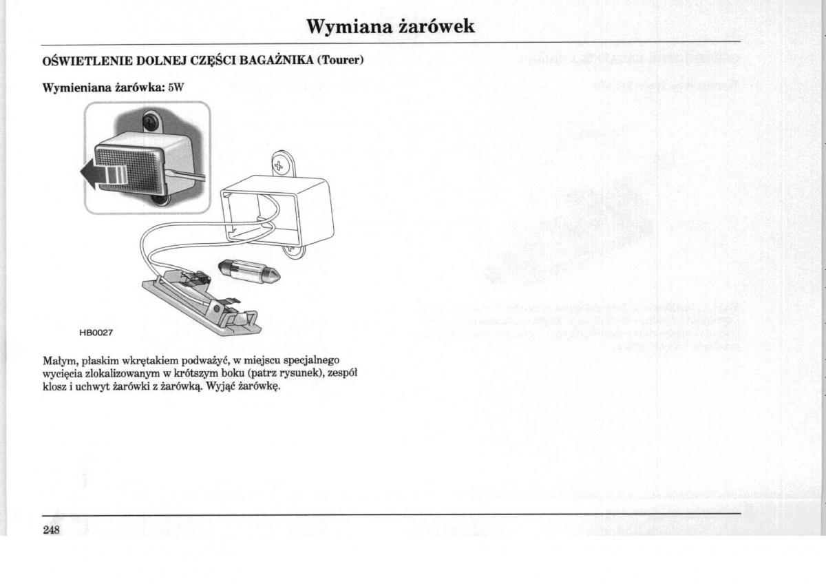 Rover 75 instrukcja obslugi / page 248