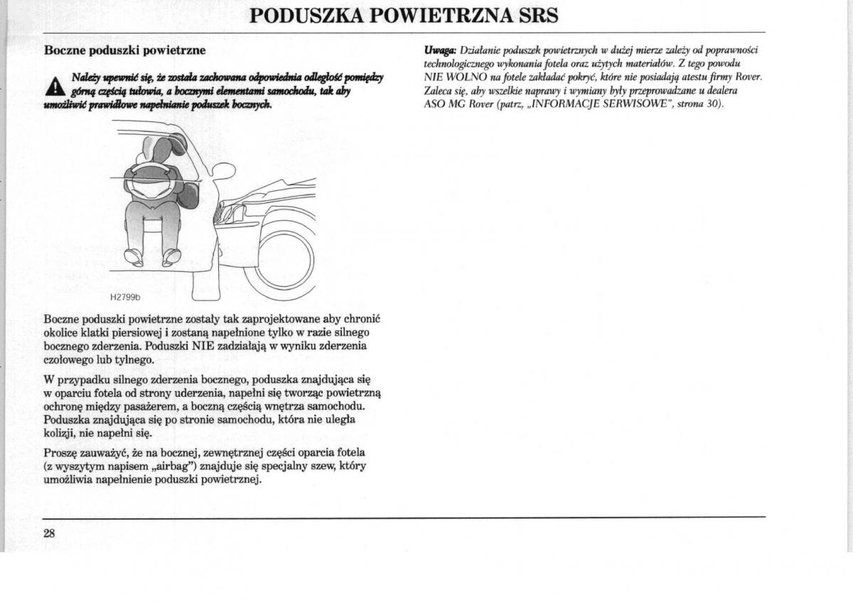 Rover 75 instrukcja obslugi / page 28