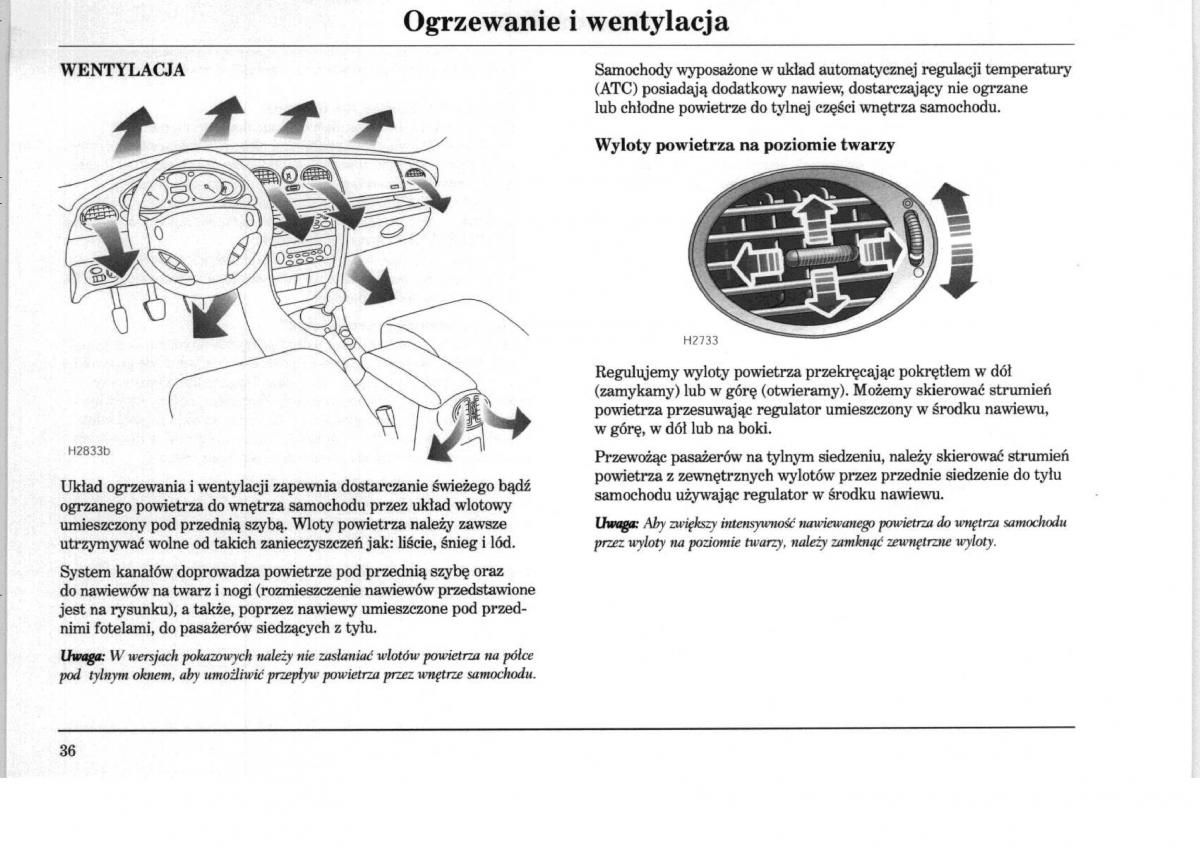 Rover 75 instrukcja obslugi / page 36