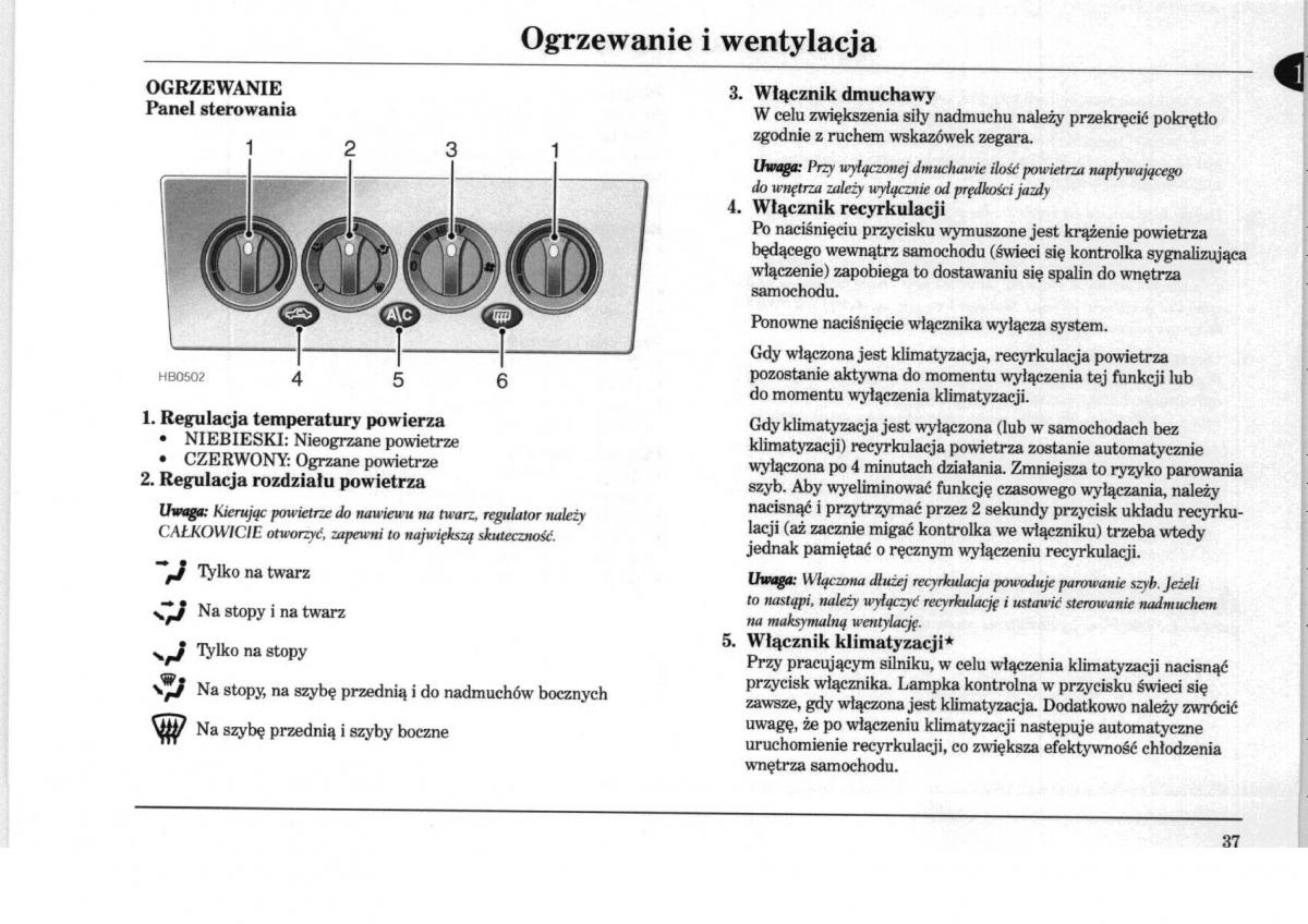 Rover 75 instrukcja obslugi / page 37