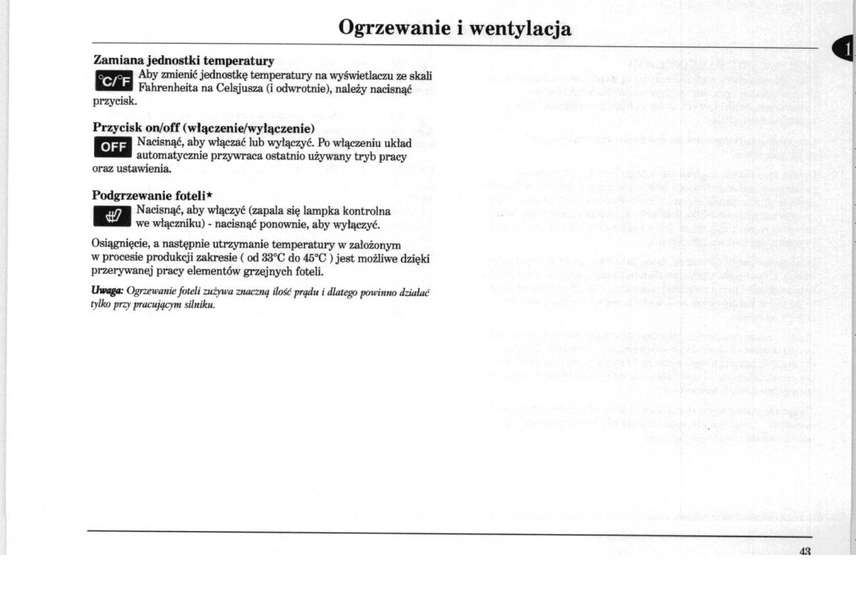 Rover 75 instrukcja obslugi / page 43