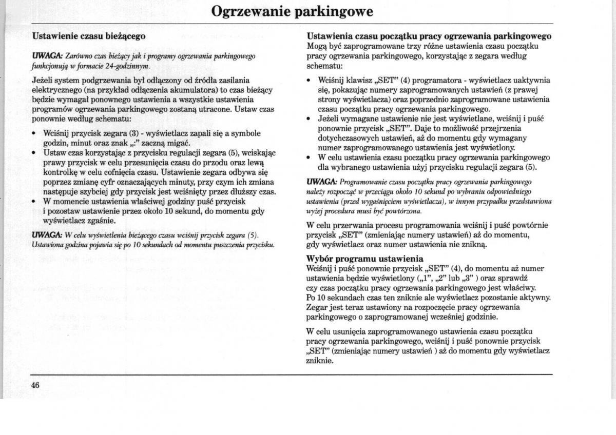 Rover 75 instrukcja obslugi / page 46