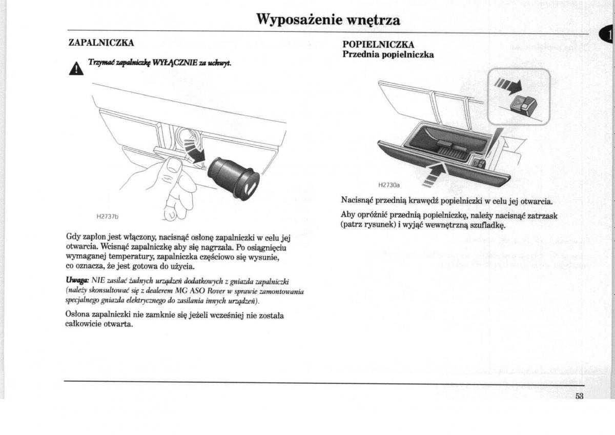 Rover 75 instrukcja obslugi / page 53