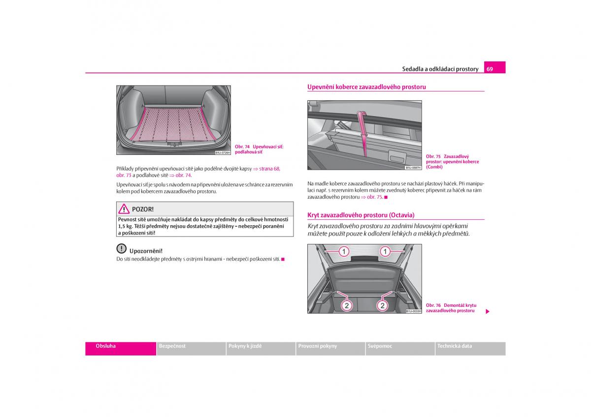 Skoda Octavia I 1 navod k obsludze / page 70