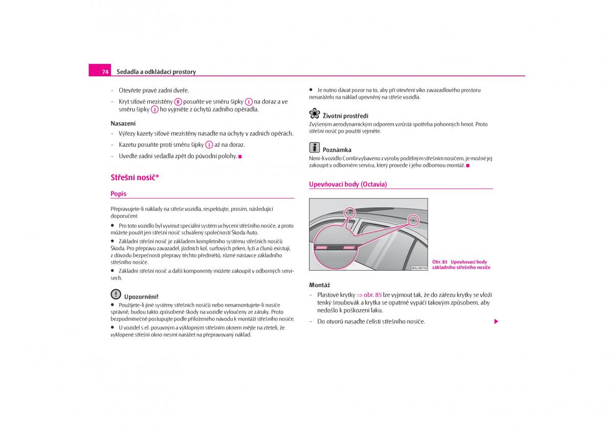 Skoda Octavia I 1 navod k obsludze / page 75