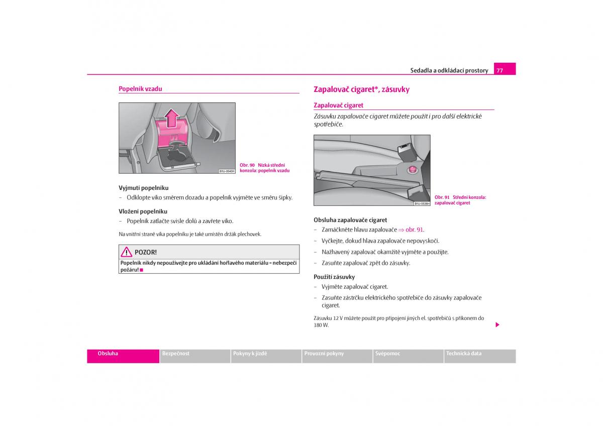 Skoda Octavia I 1 navod k obsludze / page 78