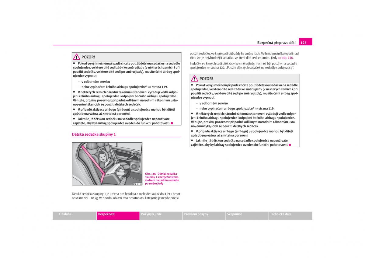 Skoda Octavia I 1 navod k obsludze / page 126