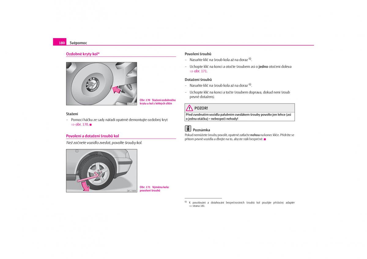 Skoda Octavia I 1 navod k obsludze / page 181