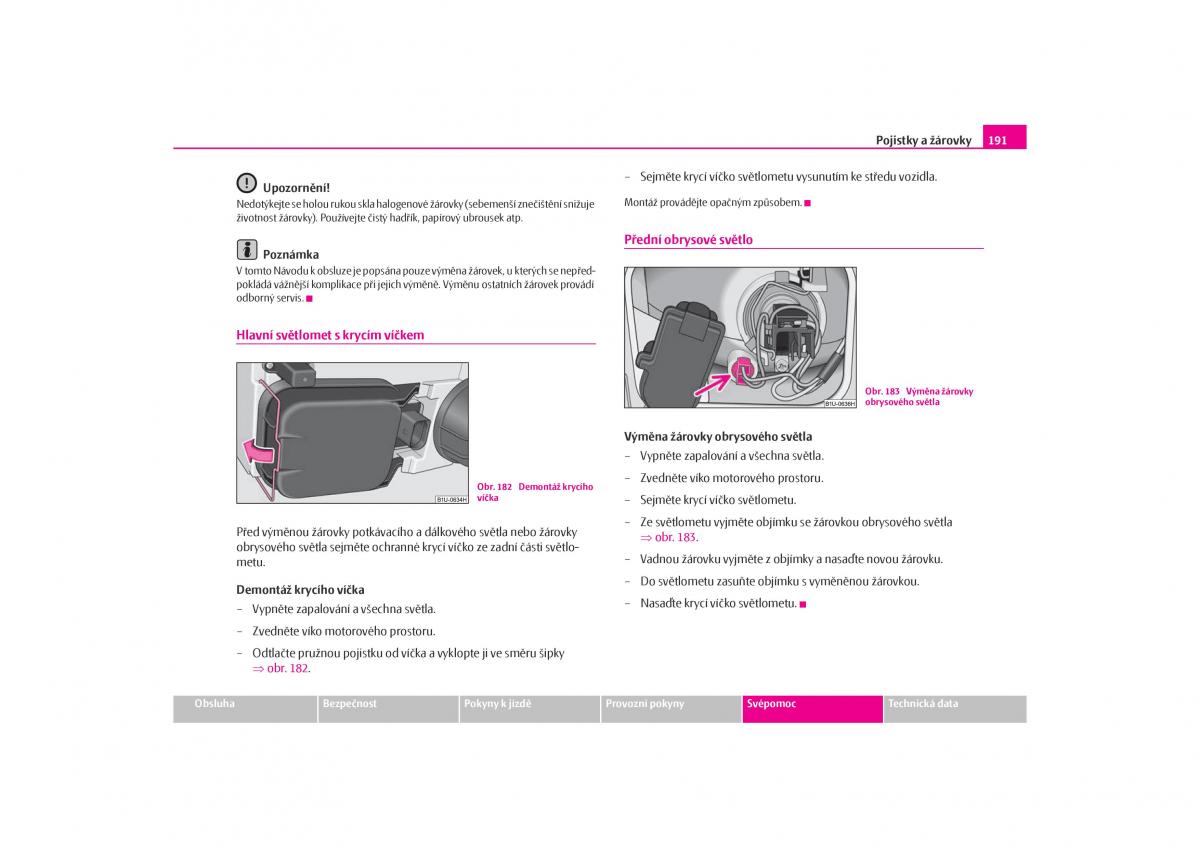 Skoda Octavia I 1 navod k obsludze / page 192