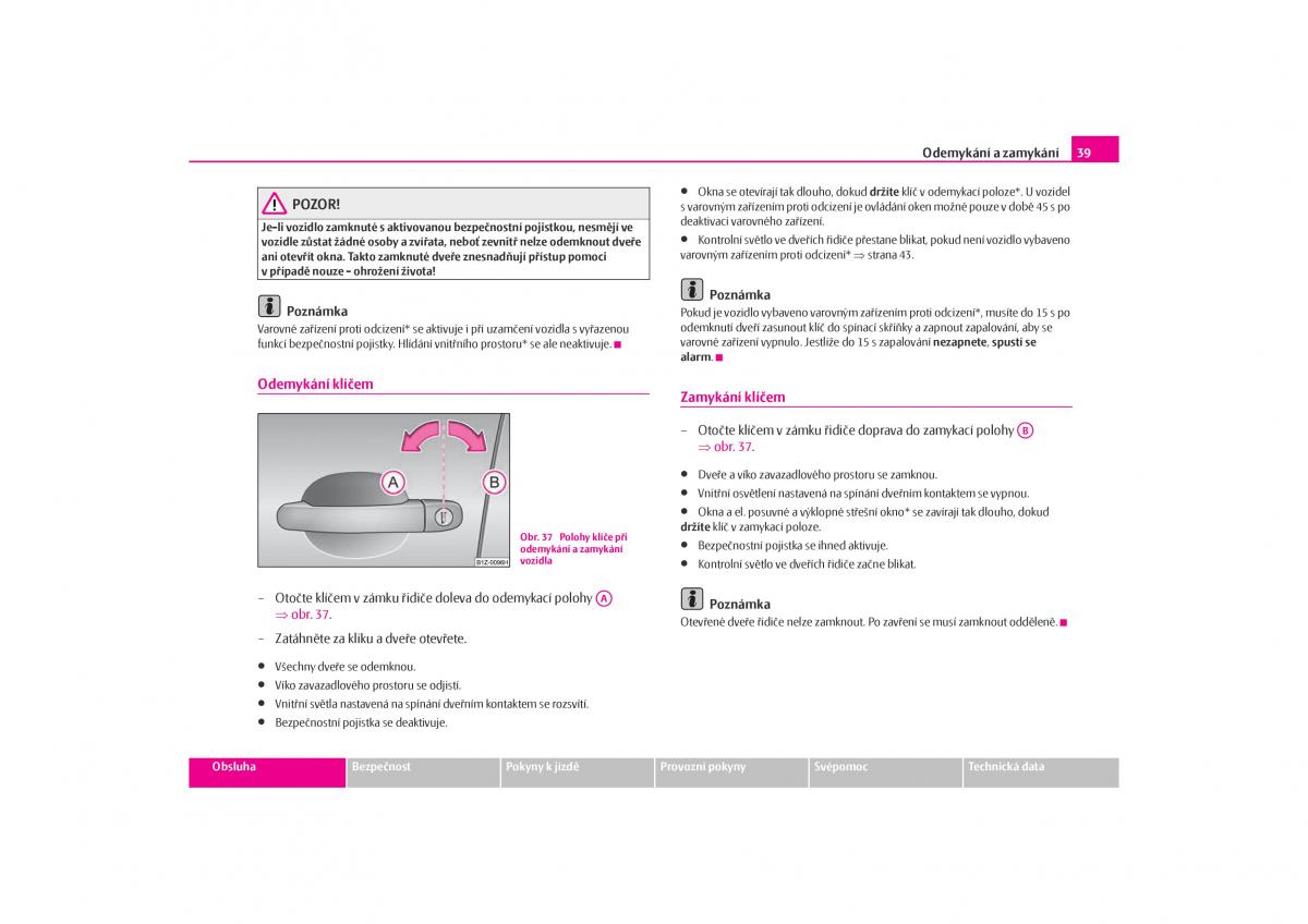 Skoda Octavia I 1 navod k obsludze / page 40