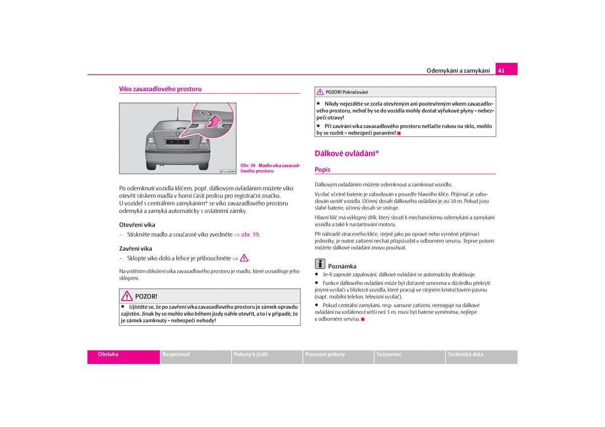 Skoda Octavia I 1 navod k obsludze / page 42