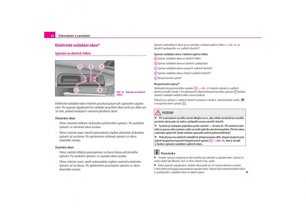 Skoda Octavia I 1 navod k obsludze / page 45