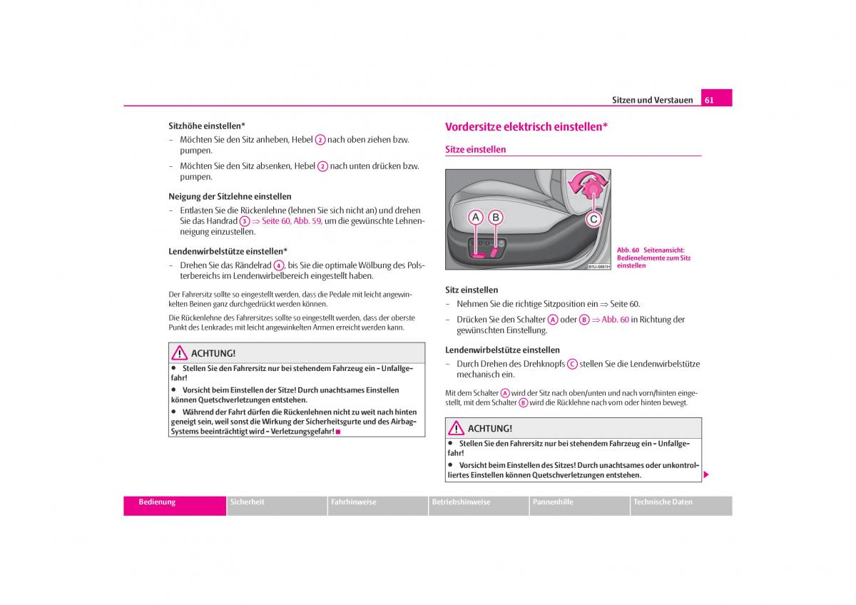 Skoda Octavia I 1 Handbuch / page 62