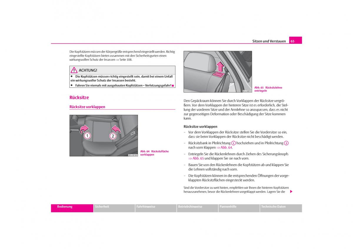 Skoda Octavia I 1 Handbuch / page 66