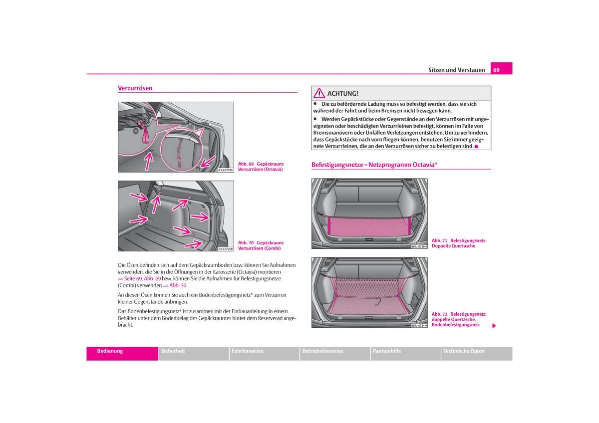 Skoda Octavia I 1 Handbuch / page 70