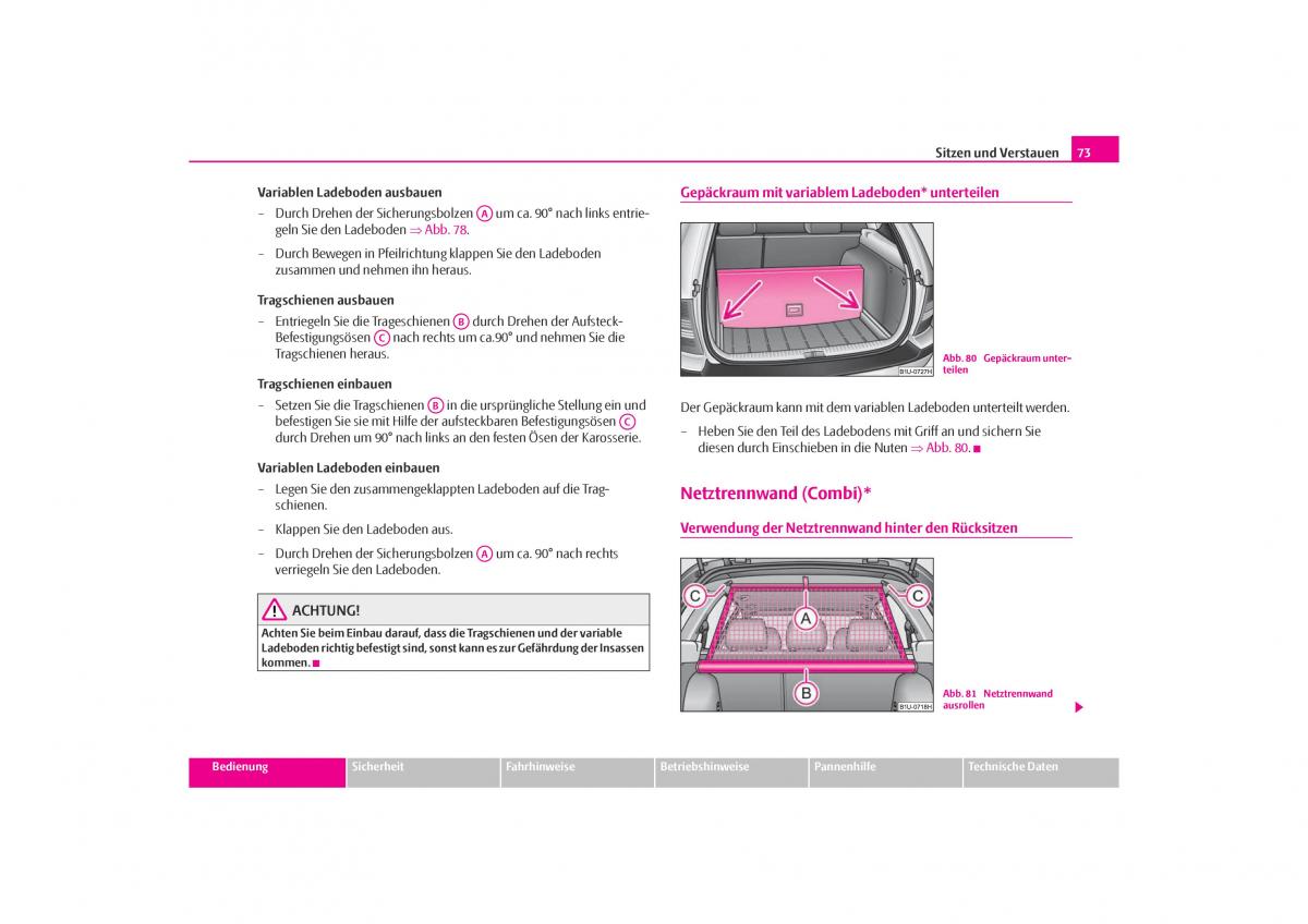 Skoda Octavia I 1 Handbuch / page 74