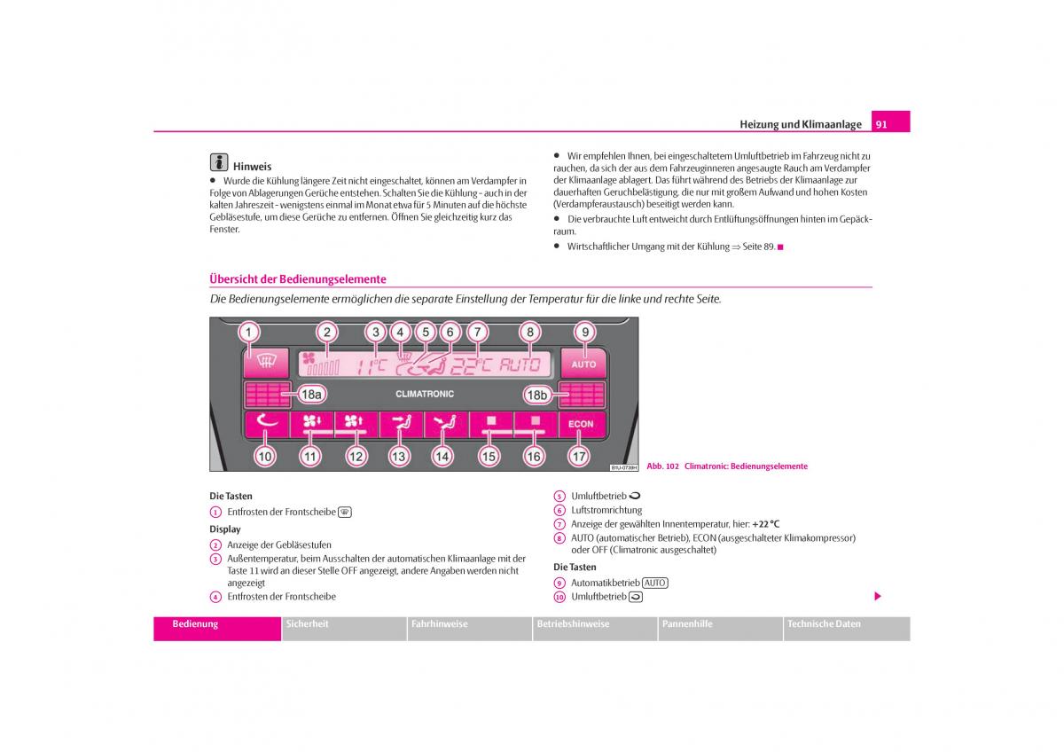 Skoda Octavia I 1 Handbuch / page 92