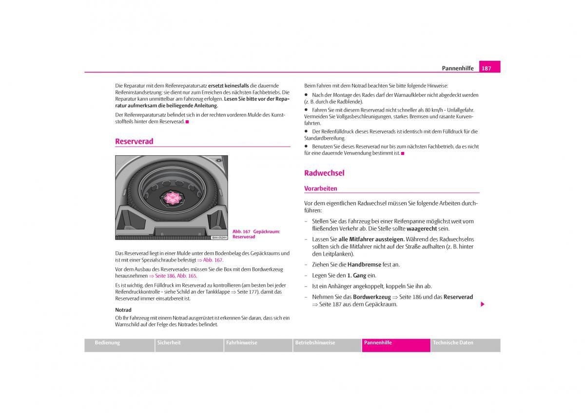 Skoda Octavia I 1 Handbuch / page 188