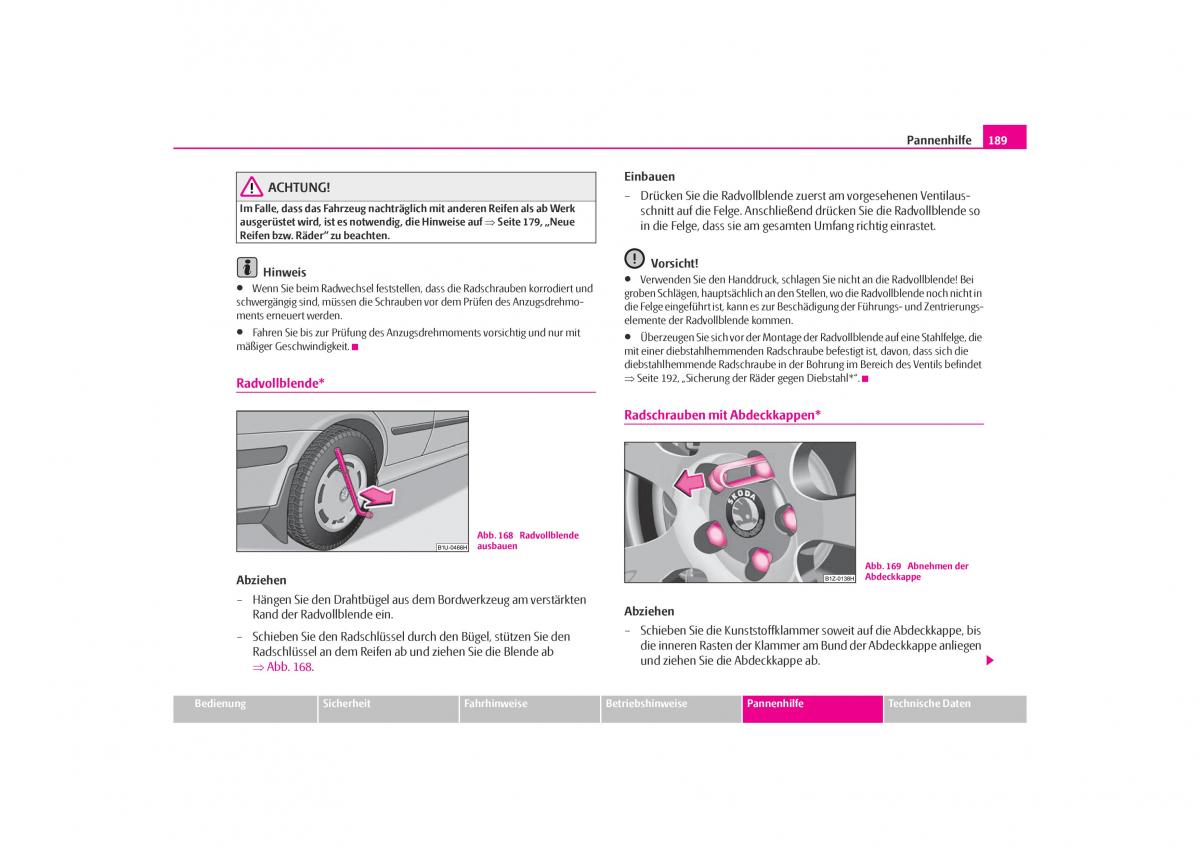 Skoda Octavia I 1 Handbuch / page 190