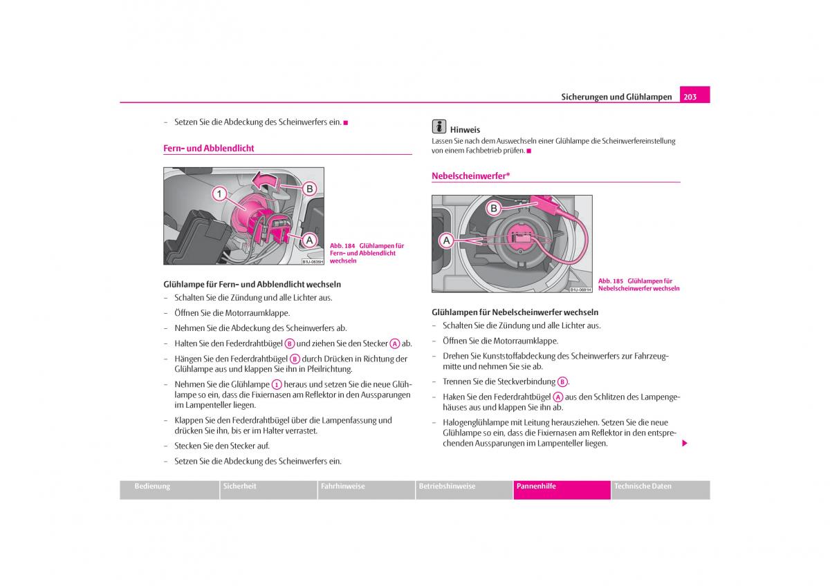 Skoda Octavia I 1 Handbuch / page 204