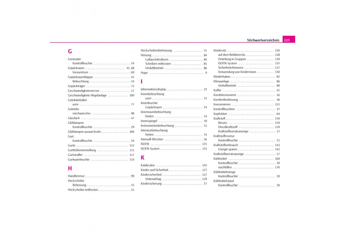 Skoda Octavia I 1 Handbuch / page 224