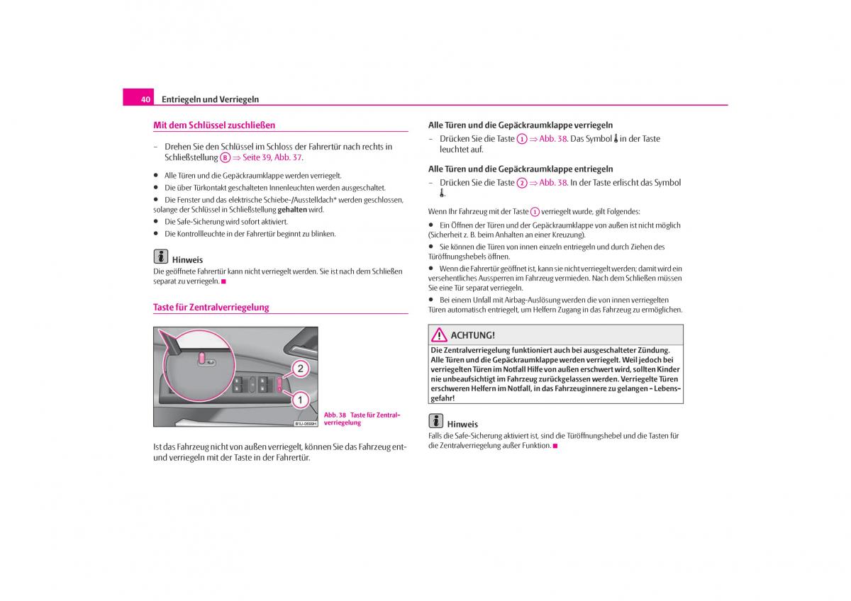 Skoda Octavia I 1 Handbuch / page 41