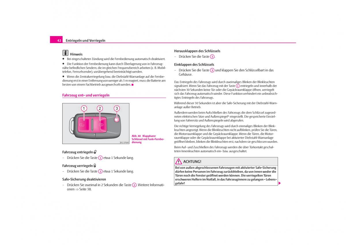 Skoda Octavia I 1 Handbuch / page 43