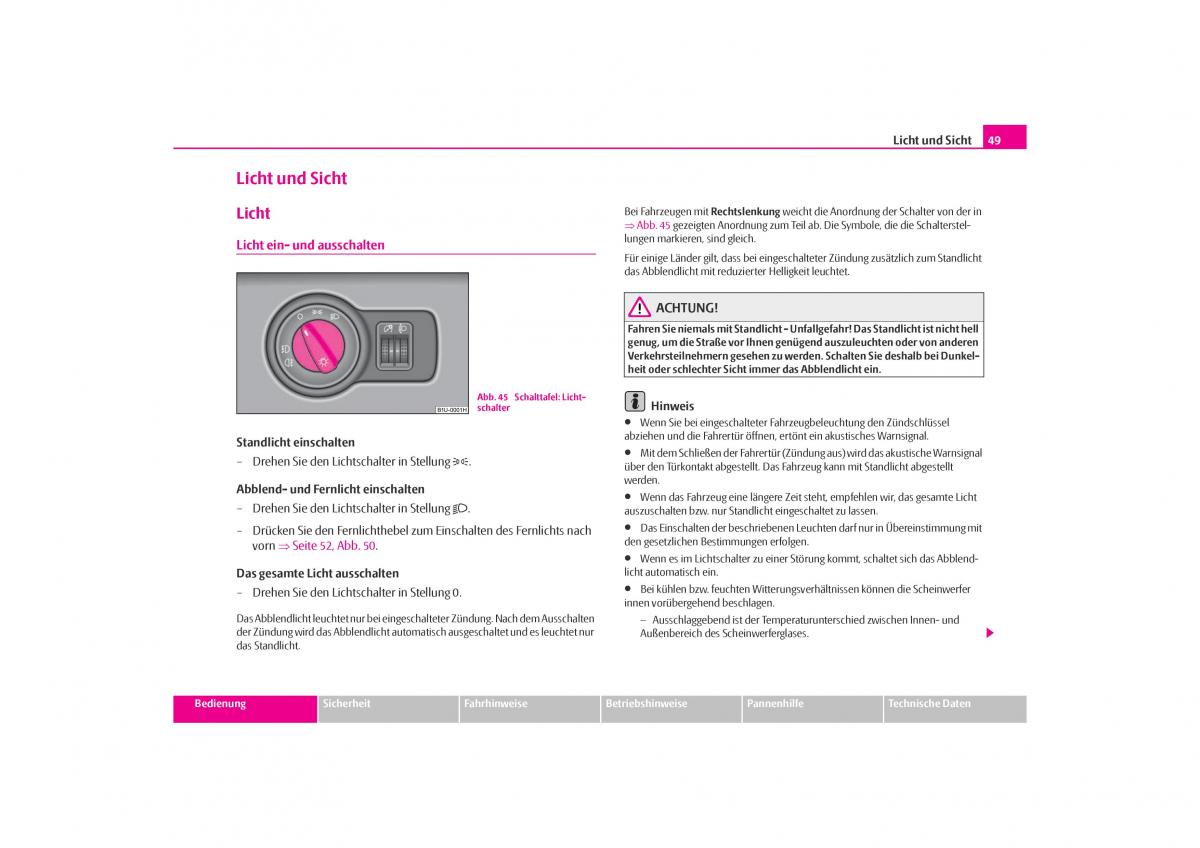 Skoda Octavia I 1 Handbuch / page 50