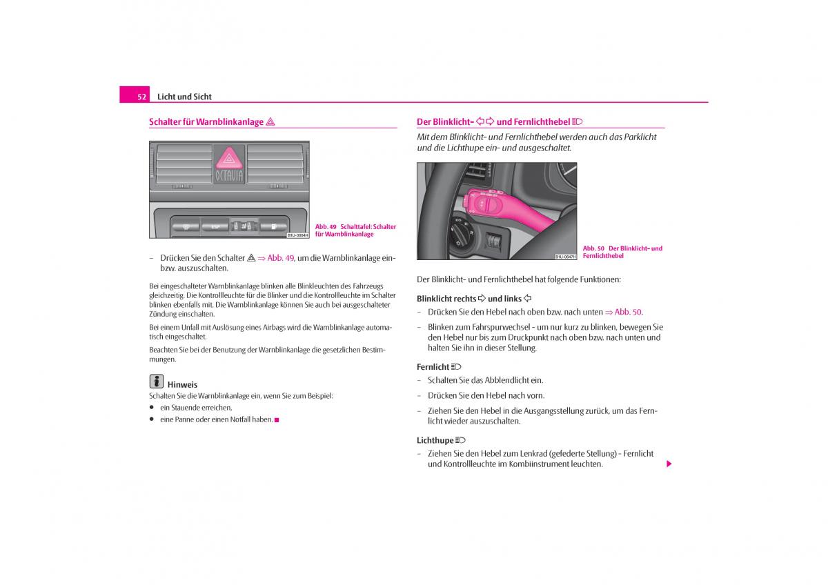 Skoda Octavia I 1 Handbuch / page 53