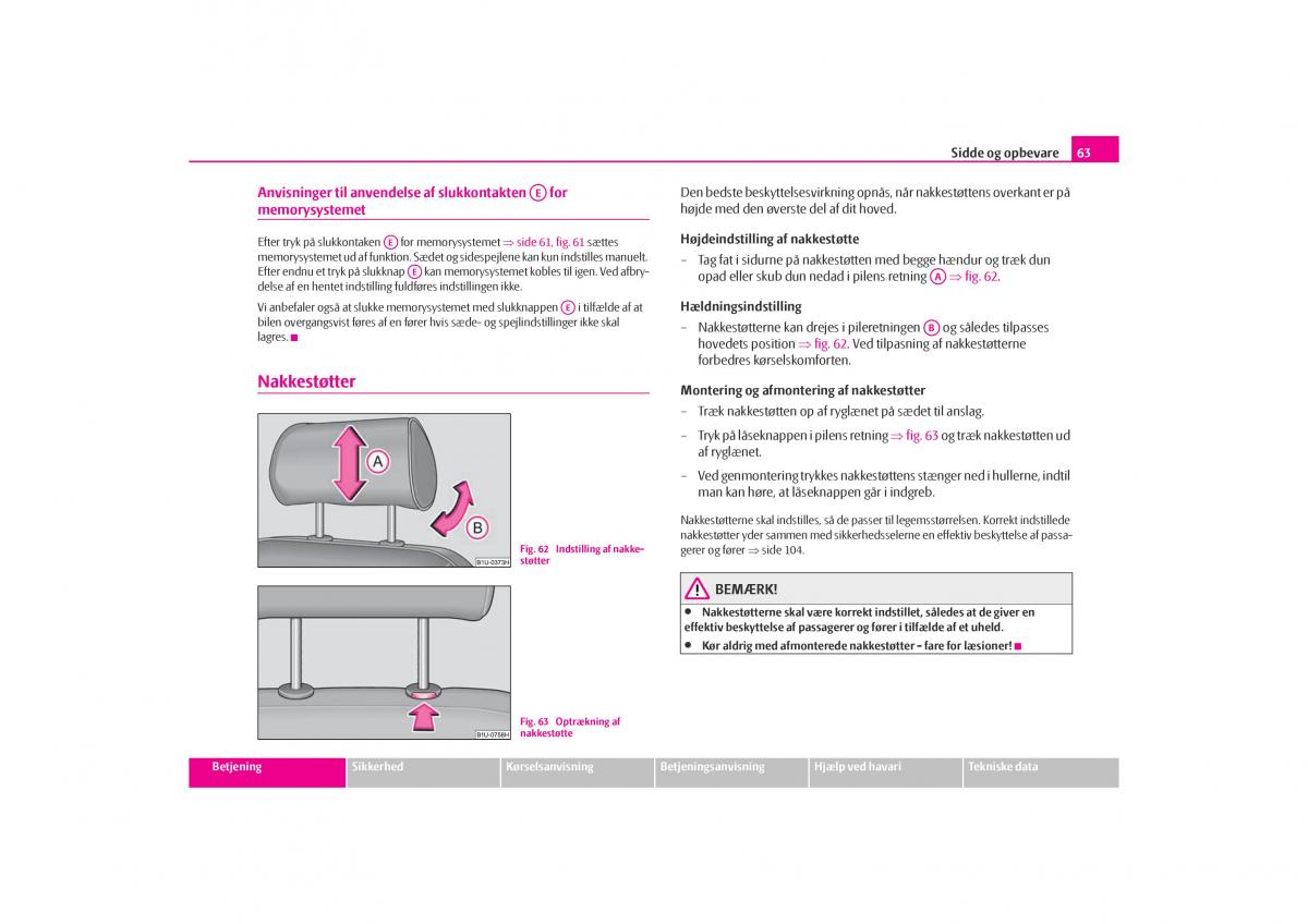 Skoda Octavia I 1 Bilens instruktionsbog / page 64