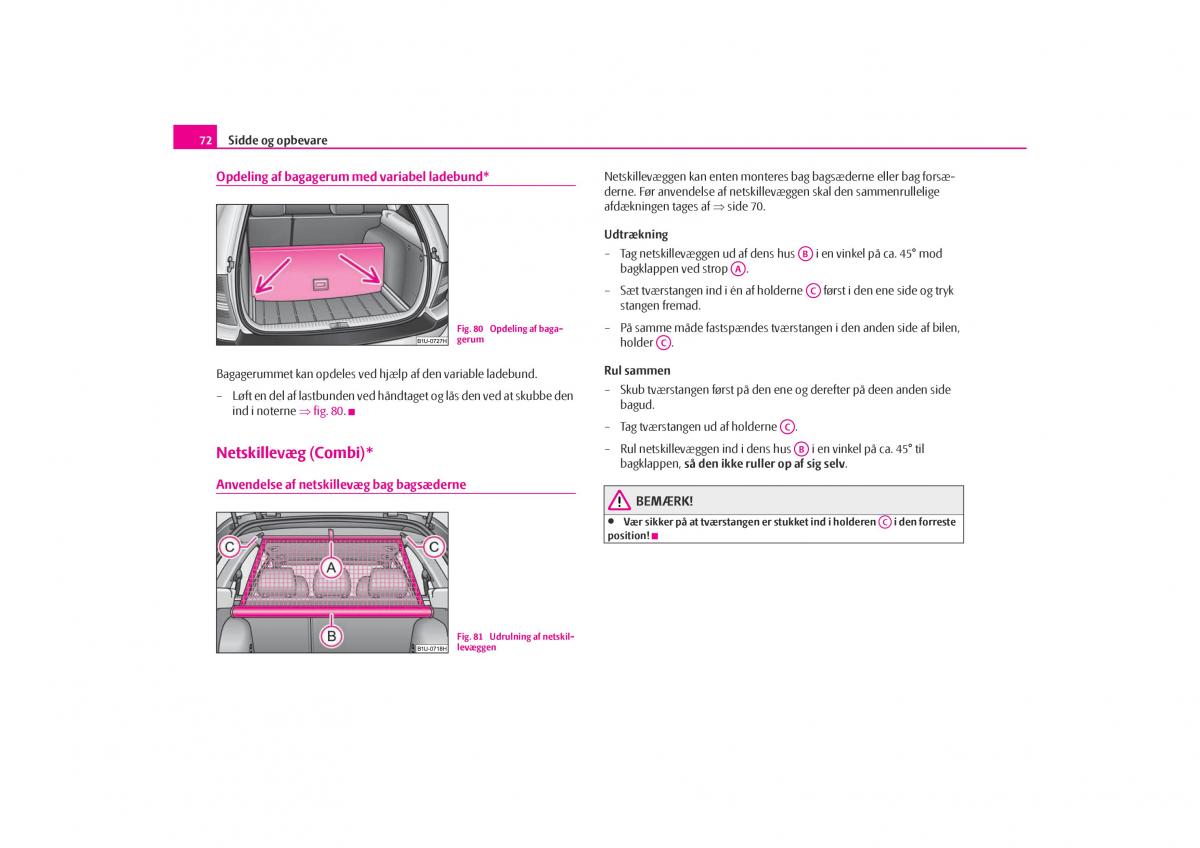 Skoda Octavia I 1 Bilens instruktionsbog / page 73