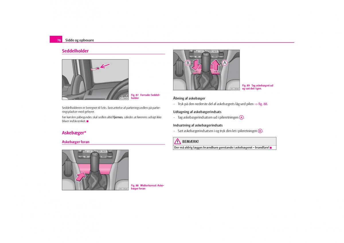 Skoda Octavia I 1 Bilens instruktionsbog / page 77