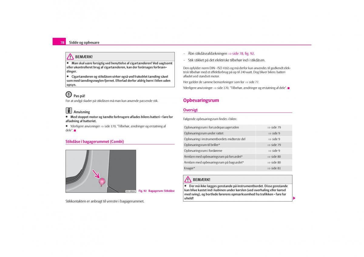Skoda Octavia I 1 Bilens instruktionsbog / page 79